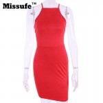 Misssufe Women's Summer Suede Dress 2017 Slim Mini Vestidos Sexy Backless Lace Up Evening Party Bandage Bodycon Pencil Dresses