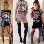 Missufe Print Sexy Choker Neck Lace Up Mini Women Dress 2017 Vestido Short Sleeve Casual Night Club Party Tshirt Summer Dresses