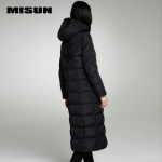 Misun embroidery lengthen thickening over-the-knee long design with a hood down coat female