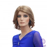 Modern Lady's wigs Short Perruque Synthetic Women Wigs with Bang 100% Kanekalon Blonde Hair Look real American African Women