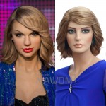 Modern Lady's wigs Short Perruque Synthetic Women Wigs with Bang 100% Kanekalon Blonde Hair Look real American African Women