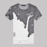 Moomphya High Quality Men Tshirt Milk Print Casual Short Sleeve Tee O-Neck Solid T shirt Homme Fashion Tops Men Clothes milk