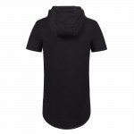 Moomphya Mens Hooded T Shirt Hipster Hip Hop Streetwear T Shirt Men Longline Zipper T Shirts Short Sleeve Tees