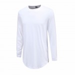 Moomphya fashion street wear t shirt men extend swag side zip t shirt Super Longline Long Sleeve T-Shirt With Curve Hem And Zip