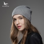 Mosnow 2016 New Solid Wool Winter Hats For Women Asymmetrical Knitted Vogue Brand Casual Warm Hat Female Skullies Beanies