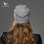 Mosnow 2016 New Solid Wool Winter Hats For Women Asymmetrical Knitted Vogue Brand Casual Warm Hat Female Skullies Beanies