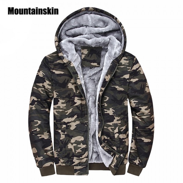 Mountainskin Winter Camouflage Hoodies Men Tracksuit Thick Army Spring Coats Men's Sweatshirts Fleece Male Hoodies 4XL EDA160