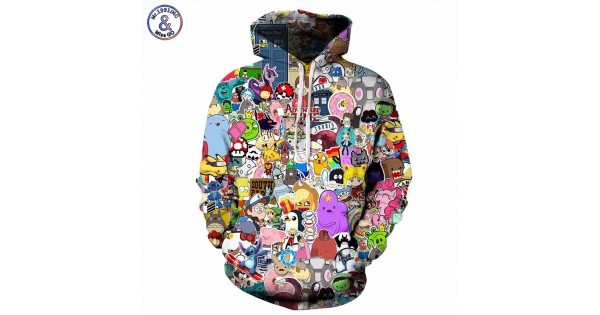 Mr1991inc Anime Hoodies Menwomen 3d Sweatshirts With Hat Hoody Unisex Anime Cartoon Hooded 2473