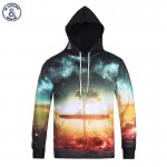 Mr.1991INC Classic Nice Model Men/women 3d Sweatshirts Hoody With Cap Space Galaxy Print Nightfall Trees Hooded Hoodies Tops