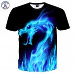 Mr.1991INC Cool T-shirt Men/Women 3d Tshirt Print Blue Fire Snake Short Sleeve Summer Tops Tees T shirt Fashion