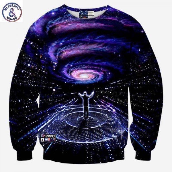 Mr.1991INC Fashion style Men's 3d sweatshirts print Musicians direct Symphony space whirl nebula galaxy hoodies pullover