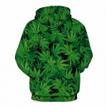 Mr.1991INC Green Leaves Hoodies Men/women Sweatshirt With Cap Hooded Hoodies Print Long Sleeve Pullover Tracksuits Tops