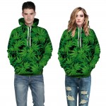 Mr.1991INC Green Leaves Hoodies Men/women Sweatshirt With Cap Hooded Hoodies Print Long Sleeve Pullover Tracksuits Tops