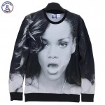 Mr.1991INC Men/women 3d sweatshirts print Sexy woman Rihanna Smoking Beauty casual hoodies 3d sudaderas clothing HipHOP W197