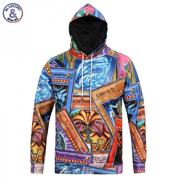 Mr.1991INC New Arrival Autumn Winter Tops Men's Hoodies With Cap Pullovers Casual Hoody Print Dragon lovely 3d Sweatshirts