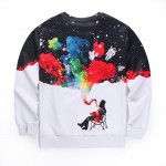 Mr.1991INC New Arrival Men/women 3d Sweatshirts Funny Print Smoking Person Colroful Smoke Space Galaxy Thin Casual Hoodies