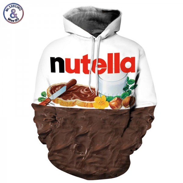 Mr.1991INC New Autumn Winter Men/women Hoodies With Cap Print Nutella Food Hip Hop Hooded 3d Sweatshirts Hoody Tracksuits Tops