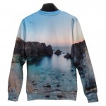 Mr.1991INC New arrival Fashion Men's Funny 3d landscape sweatshirts printed the sea beautiful scenery casual hoodies tops