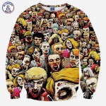 Mr.1991INC New fashion men skull 3d sweatshirt printed zombies hoodies autumn tops 3d punk long sleeve pullovers clothing tops