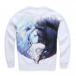 Mr.1991INC Nice designed style men/women funny print black and white lion 3d sweatshirt autumn winter thin casual hoodies tops