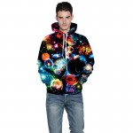 Mr.1991INC Space Galaxy Hoodie Men Women Sweatshirts Digital Print Planets Nebulae Hooded Unisex Pullover Hoody Tops