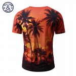 Mr.BaoLong 2017 New Summer Coconut Tree 3D Printed T Shirt Women/Men Harajuku Nightfall Hawaiian Tee Shirt Drop Shipping