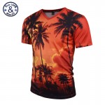 Mr.BaoLong 2017 New Summer Coconut Tree 3D Printed T Shirt Women/Men Harajuku Nightfall Hawaiian Tee Shirt Drop Shipping