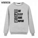 Music DJ Dimitri Vegas Fleece Hoodies Sweatshirt Men Letters Printed Eat Sleep Smash Repeat Cotton Plus Size