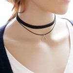 N757 Multilayer Chokers Necklaces For Women Triangle Geometric Pendant Necklace Collares Fashion Jewelry Bijoux Colar 2016