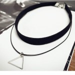 N757 Multilayer Chokers Necklaces For Women Triangle Geometric Pendant Necklace Collares Fashion Jewelry Bijoux Colar 2016