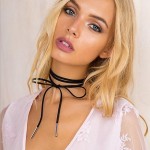 N824 Wrap Choker Necklace Women 2017 Circular Tube Long Wool Black Punk Choker Collar Necklace Velvet Gothic HOT Selling