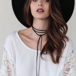 N824 Wrap Choker Necklace Women 2017 Circular Tube Long Wool Black Punk Choker Collar Necklace Velvet Gothic HOT Selling