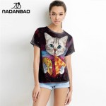 NADANBAO New Design Tees Summer Style Women 3d Shirt Cat T-Shirt Cat Eating Pizza Shirts Space Galaxy T Shirt Harajuku Tops