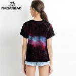 NADANBAO New Design Tees Summer Style Women 3d Shirt Cat T-Shirt Cat Eating Pizza Shirts Space Galaxy T Shirt Harajuku Tops