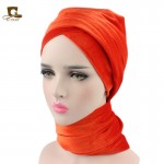 NEW Fashion women Luxury pleated velvet Turban hijab Head Wrap Extra Long  tube indian Headwrap Scarf Tie