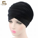 NEW Fashion women Luxury pleated velvet Turban hijab Head Wrap Extra Long  tube indian Headwrap Scarf Tie