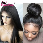 NEW High Ponytail Virgin Brazilian Silky Straight Full Lace Wig Glueless Long Straight Full Lace Human Hair Wigs For Black Women