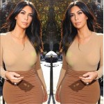 NEW Stylish Kim Kardashian Dress 2017 Women 2 Piece Bandage Nude Dress Vestido Feminino Long Sleeve Bodycon Prom Party Vestidos