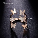 NEWBARK Lovely Ladies Butterfly Ring Rose Gold Color Open Rings For Women With Top Quality Cubic Zirconia Stone Jewelry Gifts