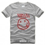 NIRVANA Smiley Face KURT COBAIN rock T Shirt Tshirt 2016 Mens Men Cotton T-shirt Camisetas Hombre