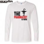 NWE  Male Have No Fear The Pharmacist Is Here T Shirt Pharmacy T-shirts LONG Sleeve Men printing T SHIRT Plus Size