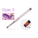 Nail Art Brush Pen Rhinestone Diamond Metal Acrylic Handle Carving Powder Gel Liquid Salon Liner Nail Brush With Cap 2017 New