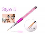 Nail Art Brush Pen Rhinestone Diamond Metal Acrylic Handle Carving Powder Gel Liquid Salon Liner Nail Brush With Cap 2017 New