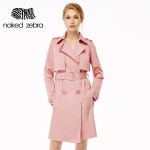 Naked Zebra 2016 Woman Clothing Solid Color Long-Sleeved Lady Lacing Long Windbreak Waist Slimming Women Pockets Trench Coats