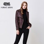 Naked Zebra New Autumn Jacket PU Leather Full Sleeve Solid Color Locomotive Wind Jackets Cool Turn-Down Collar Leather Coats