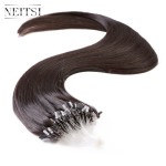 Neitsi 16" 20" 24" 1g/s 50g 100g Micro Loop Ring Links Beads Human Hair Straight Extensions 100% Indian Virgin Remy Hair Piece