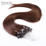 Neitsi 16" 20" 24" 1g/s 50g 100g Micro Loop Ring Links Beads Human Hair Straight Extensions 100% Indian Virgin Remy Hair Piece