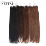 Neitsi 16" 20" 24" 1g/s 50g 100g Micro Loop Ring Links Beads Human Hair Straight Extensions 100% Indian Virgin Remy Hair Piece