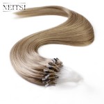 Neitsi 16" 20" 24" 1g/s 50g 100g Micro Loop Ring Links Beads Human Hair Straight Extensions 100% Indian Virgin Remy Hair Piece