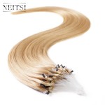 Neitsi 16" 20" 24" 1g/s 50g 100g Micro Loop Ring Links Beads Human Hair Straight Extensions 100% Indian Virgin Remy Hair Piece